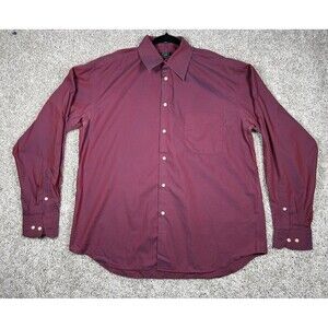 Crazy Horse Claiborne Dress Shirt 16.5 36-37 Burgundy Wrinkle Free